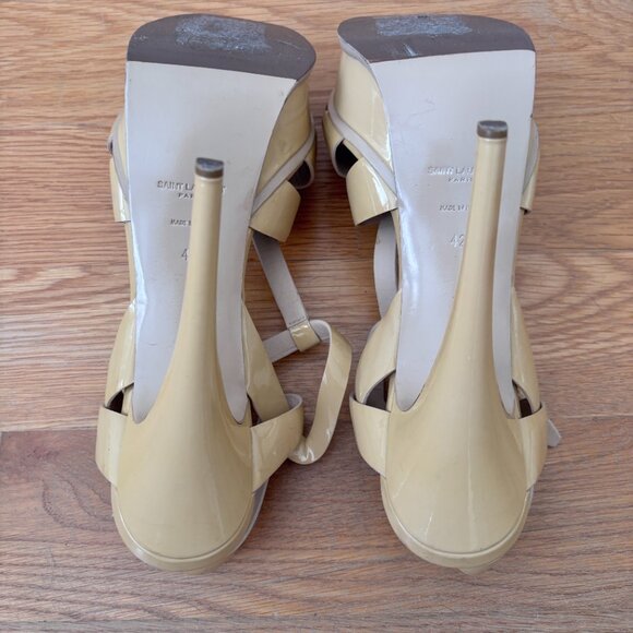 YSL Tribute Platform Patent Leather Sandals - Picture 9 of 10